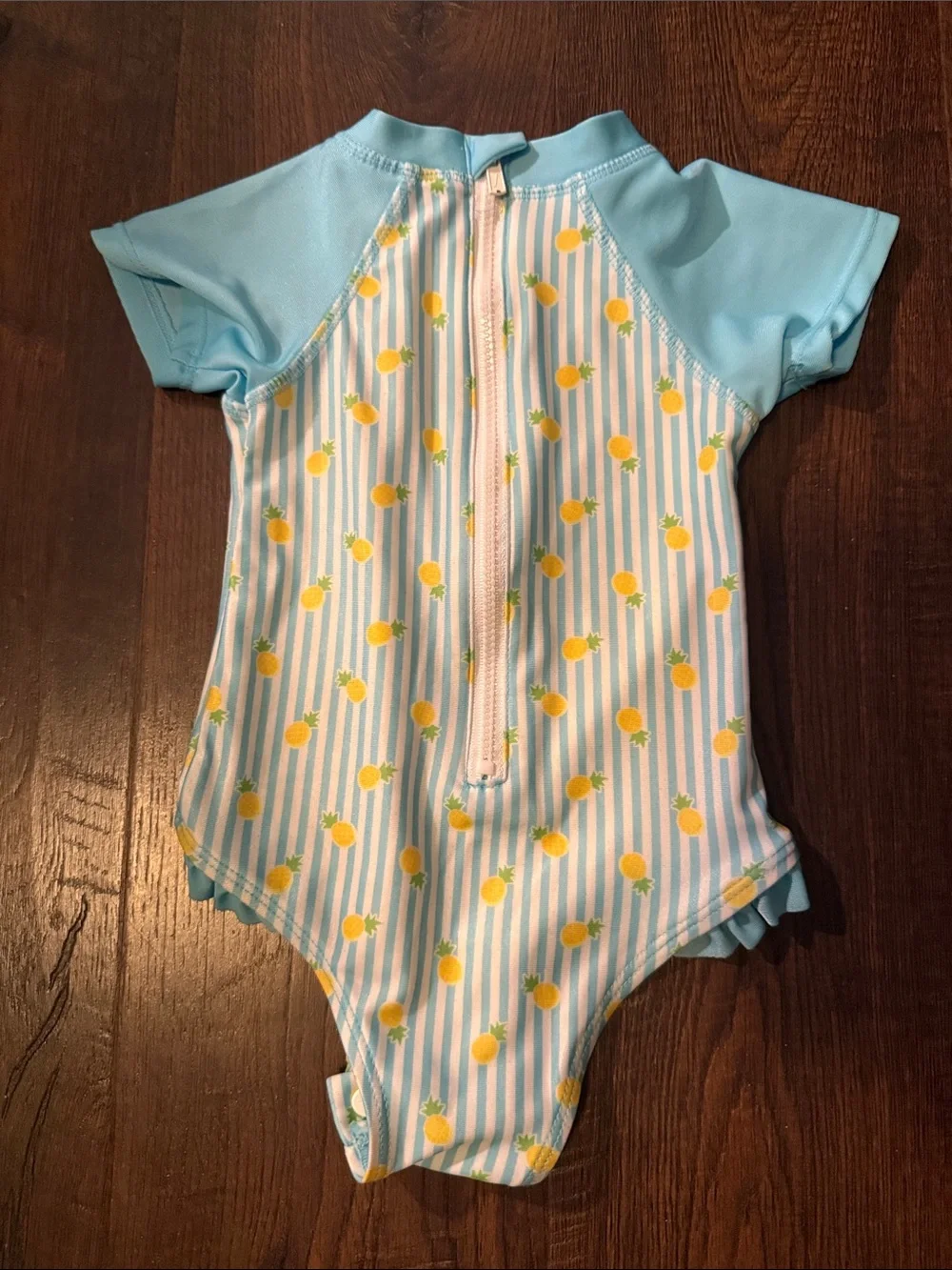 Floatimini Light Blue One-Piece Swimsuit with Yellow Lemon Print